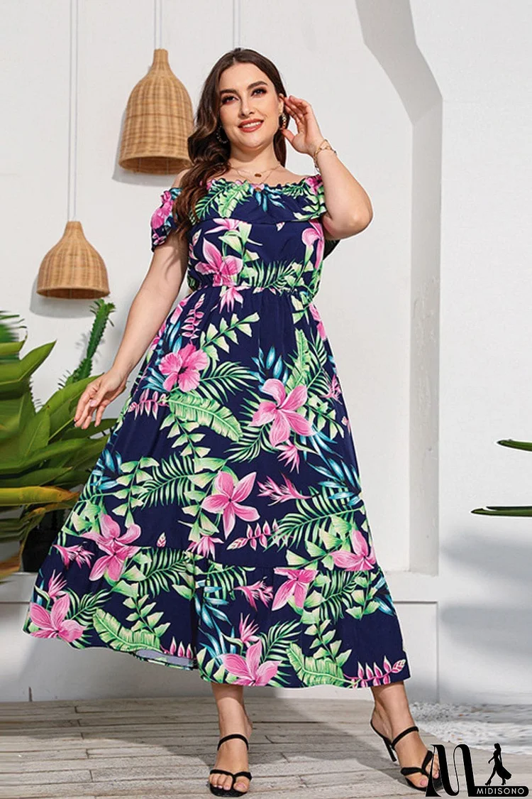 Full Size Floral Off-Shoulder Maxi Dress