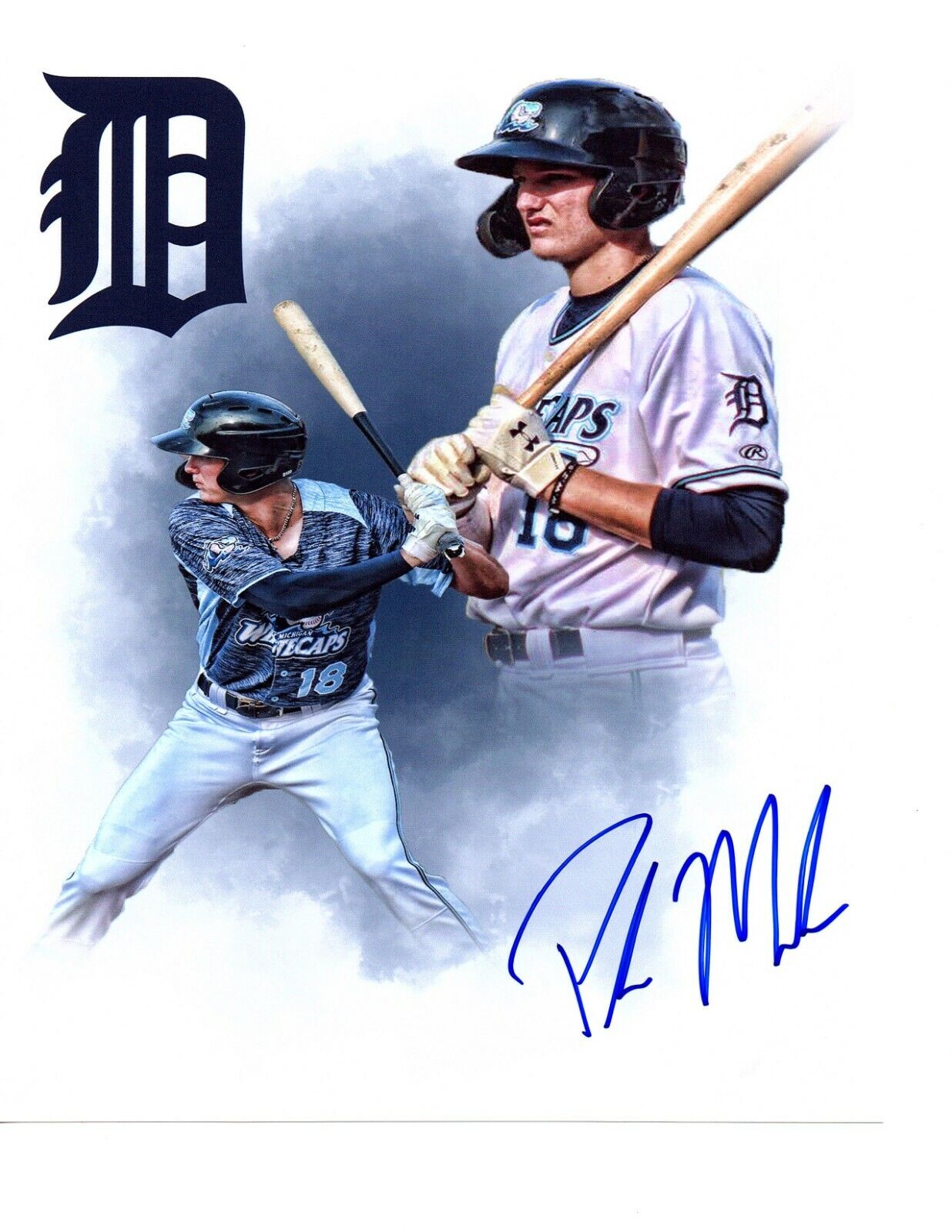 Parker Meadows Detroit Tigers prospect autographed signed 8x10 baseball Photo Poster painting e