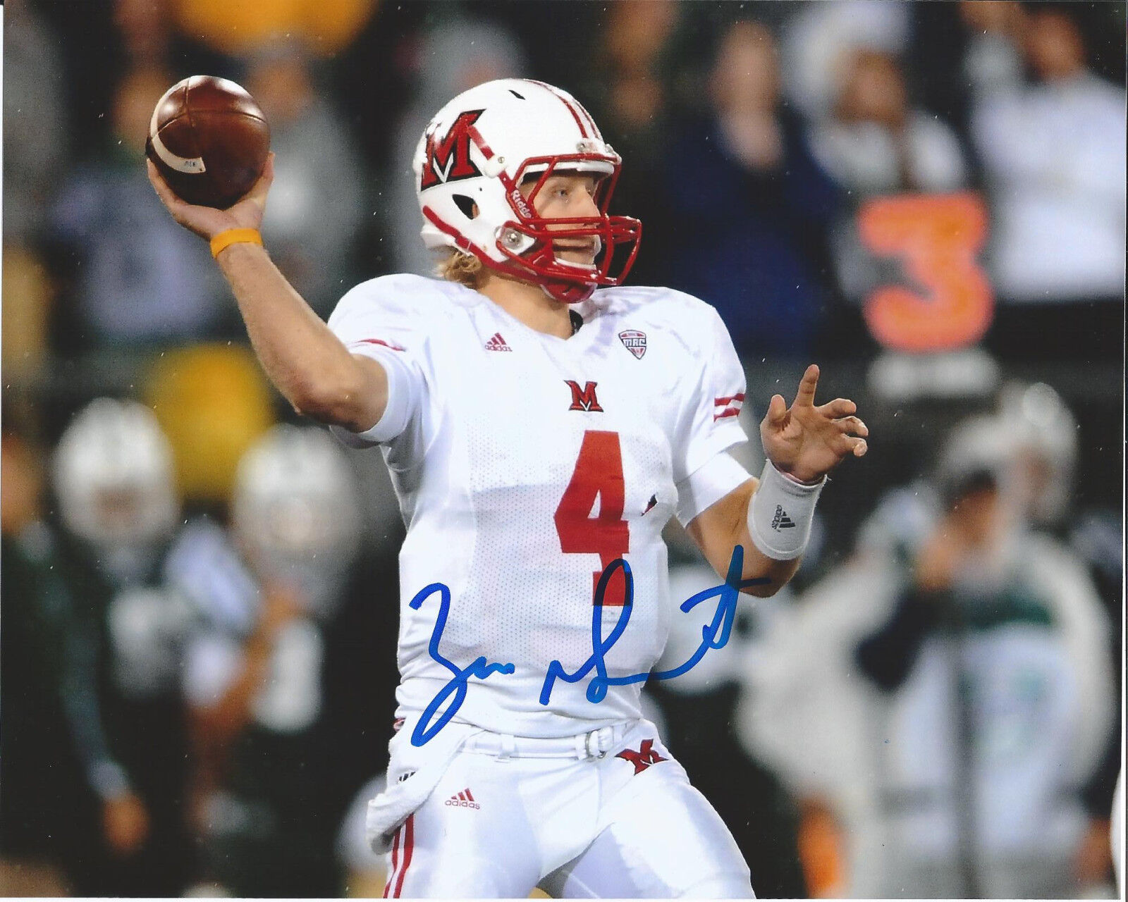 MIAMI OHIO QUARTERBACK ZAC DYSERT SIGNED 8X10 Photo Poster painting W/COA NFL DRAFT A