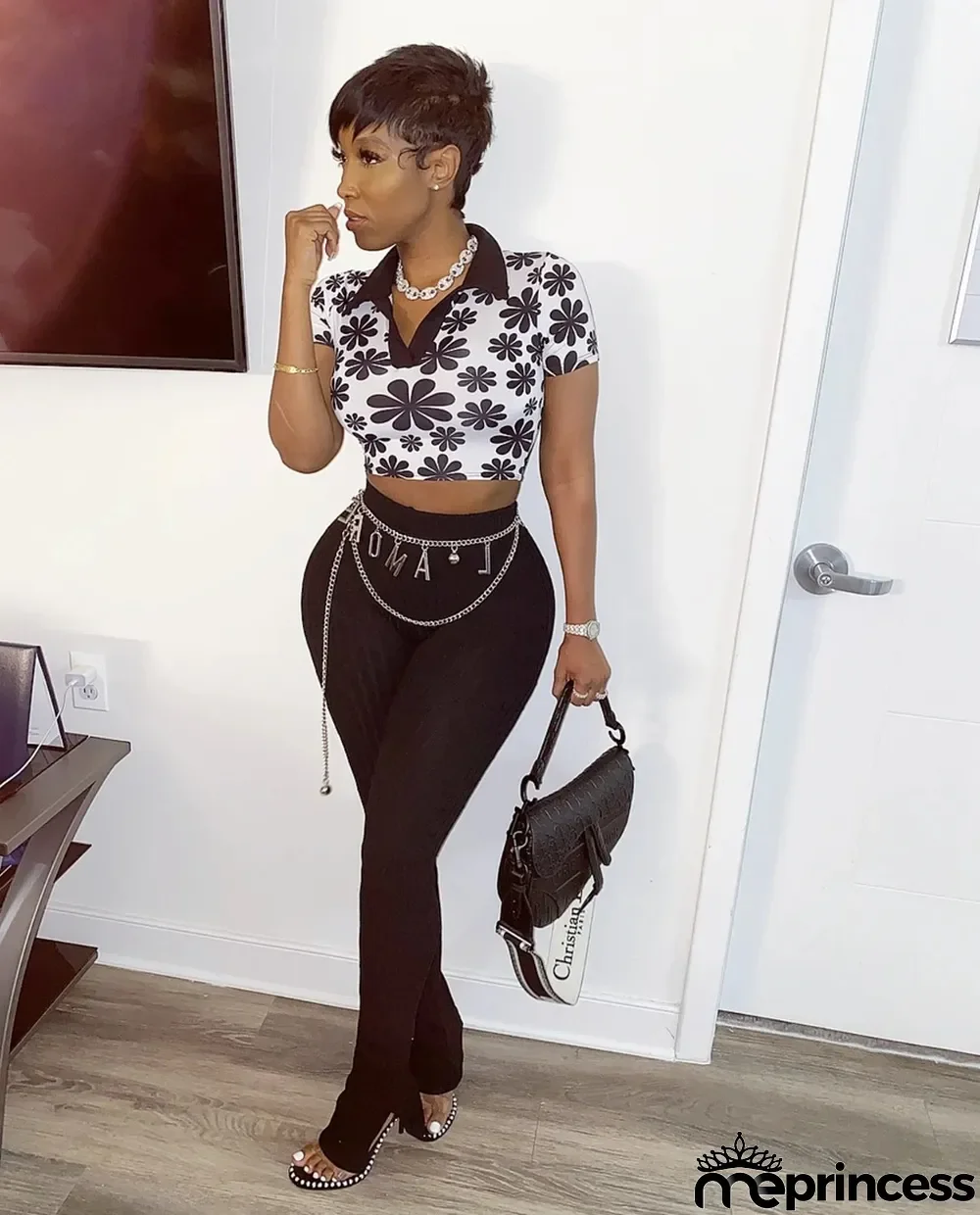 Solid Knitted Split Skinny Long Pants