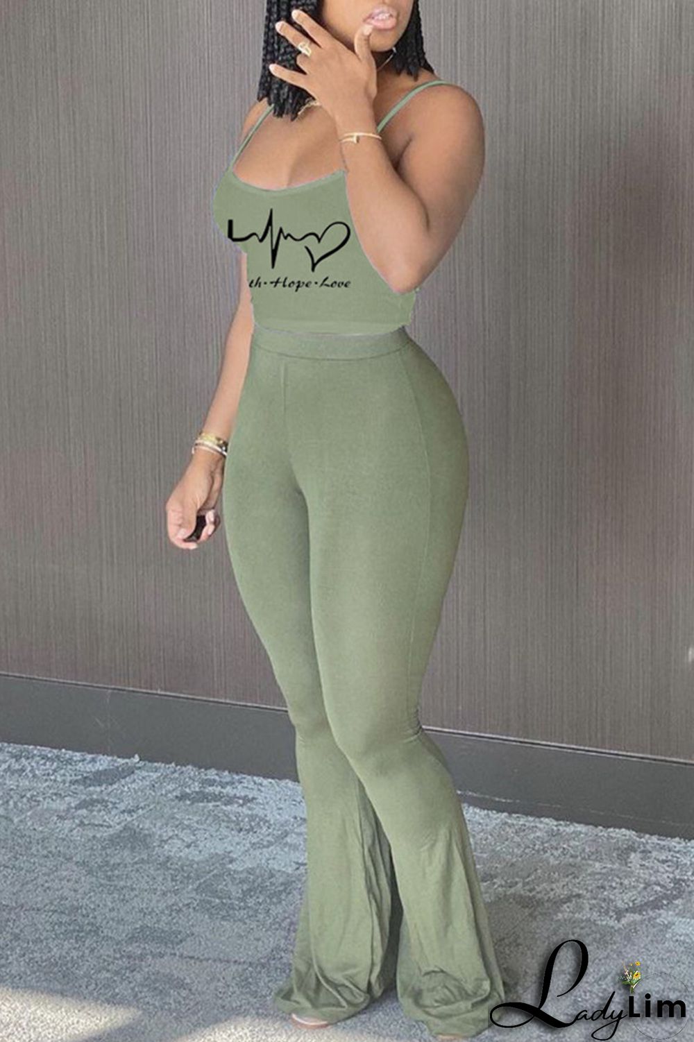 Light Purple Sexy Casual Print Backless Spaghetti Strap Sleeveless Two Pieces