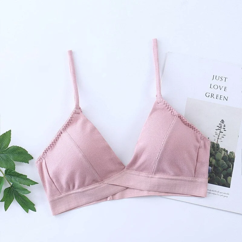 Cotton Bras For Women Seamless Bra Comfort Underwear Top Female Brassiere French Bralette  Padded Triangle Bra Sexy Lingerie