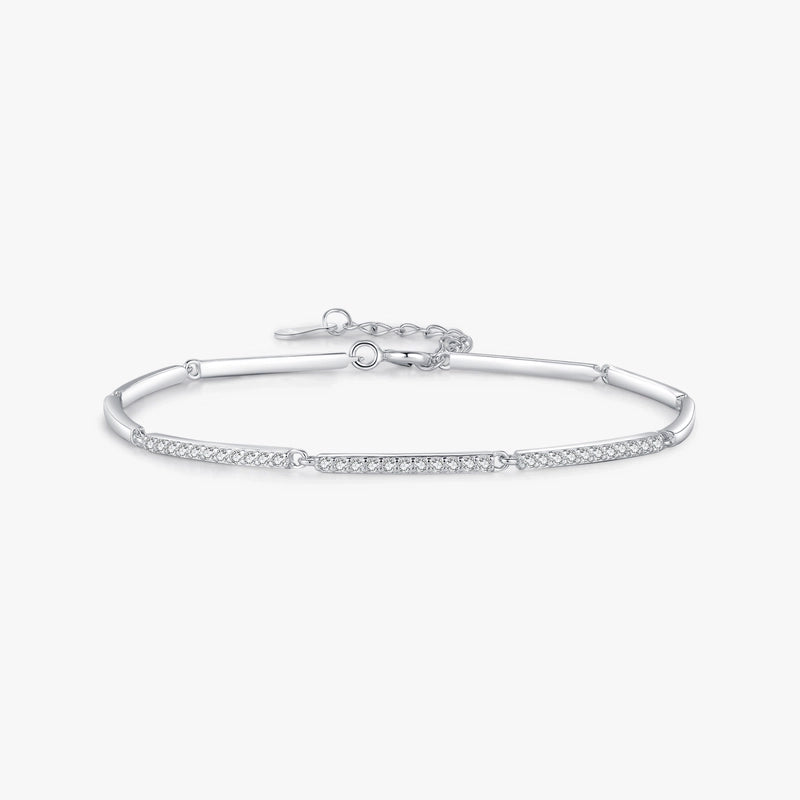 925 Sterling Silver Tube And Chain Half Chain Bracelets Minimalist