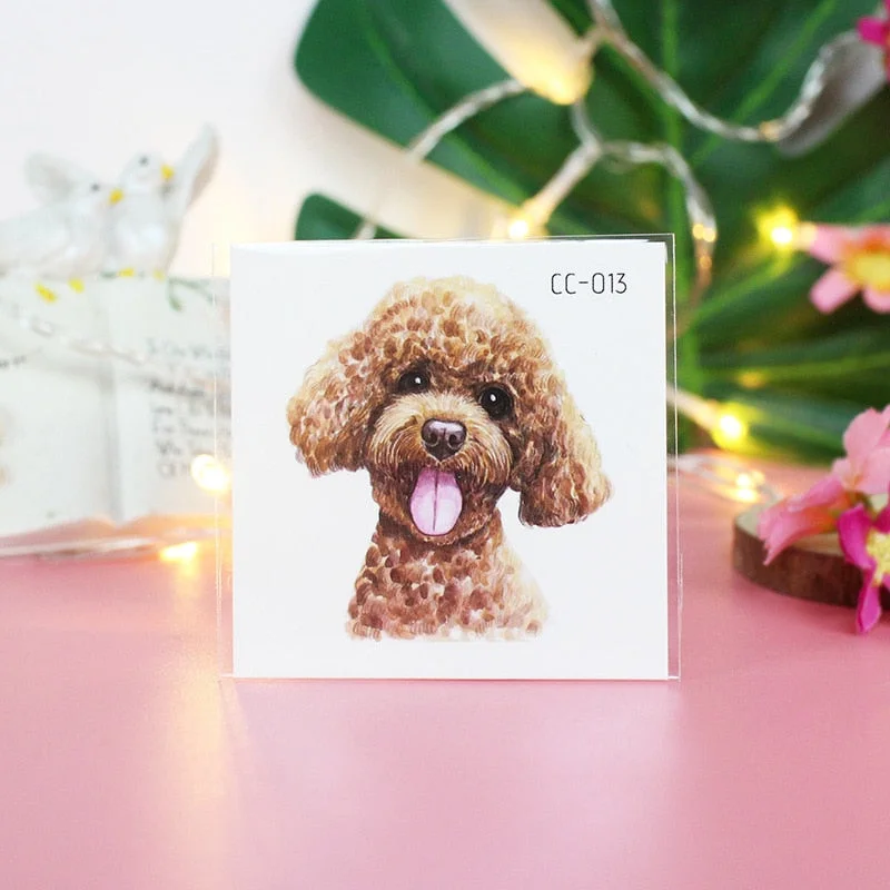 Cartoon Cat and Dog Face Stickers Tattoo Stickers Waterproof Girl/Child Cute Makeup Stickers Small Tattoo Pet Temporary Tattoos