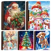 Wooden Christmas Theme Diamond Jewelry Case Mosaic Craft Set for Rings Bracelets