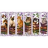 14CT 2 Strands Cross Stitching Bookmark Kit 6PCS Single-Sided Stamped Embroidery Page Marker Set Vintage Stamped Cross Stitch Page Charm for Teachers Bookworms Women Readers (Book Cats)