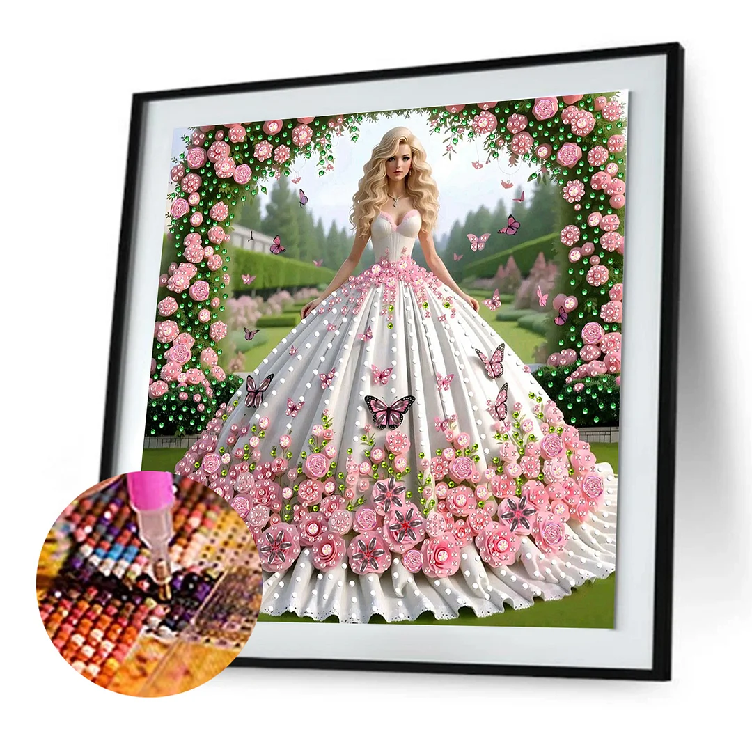 Diamond Painting - Partial Special Shaped Drill - Floral Bride(Canvas|30x30cm)