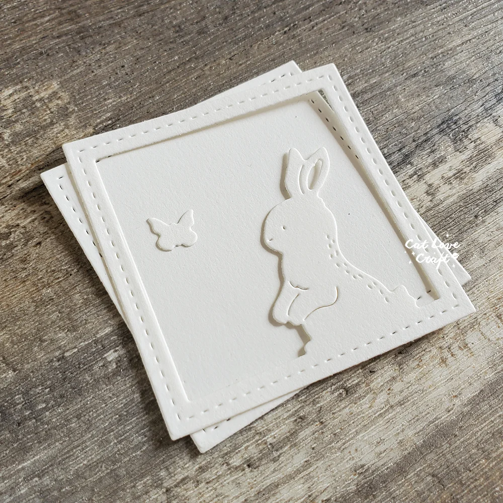 Nigikala Easter Rabbit Bunny Frame Metal Cutting Dies Scrapbooking Stencil Die Cuts Card Making DIY Craft Embossing New Dies