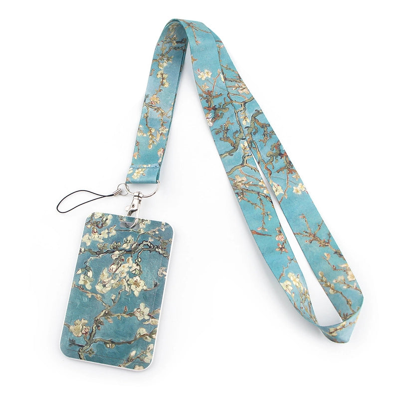 Art Style Van Gogh Lanyard Card Cover Student School Card Bus Pass Shuttle Card Access Control Card Double-sided Printed Mobile Phone Strap