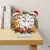 Diamond Painting Acrylic Christmas Cat Clock for Home Office