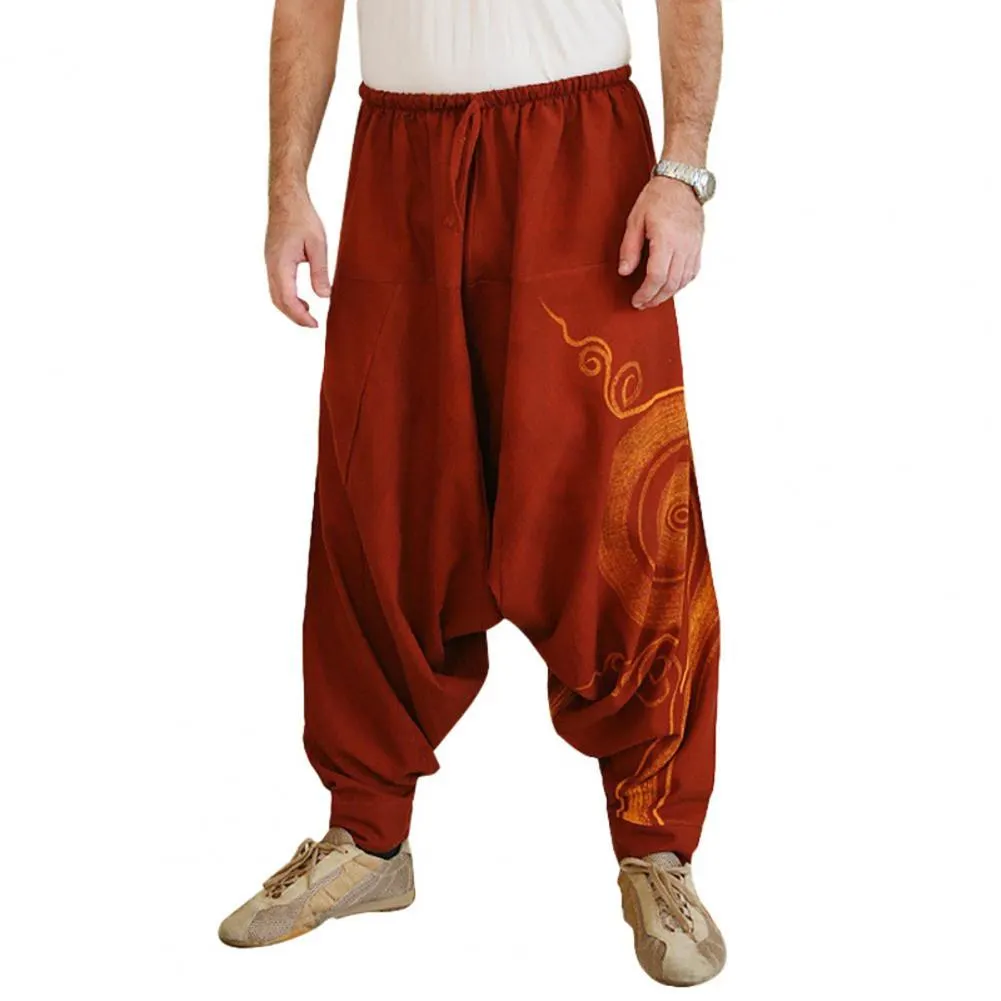 Men Pants Loose Fit Stylish Nylon Men Harem Pants for Party