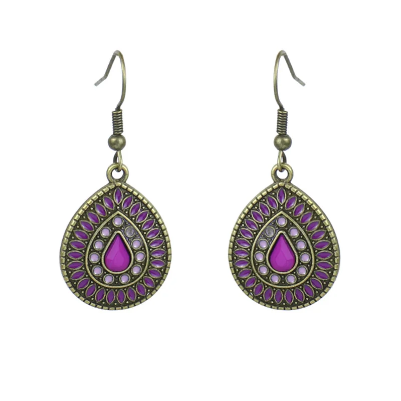 Women's Bohemian Exotic Water Drop Flower Earrings