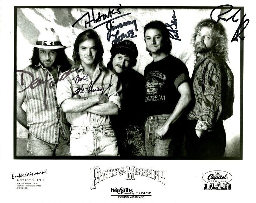 PIRATES OF THE MISSISSIPPI Group Signed Photo Poster painting