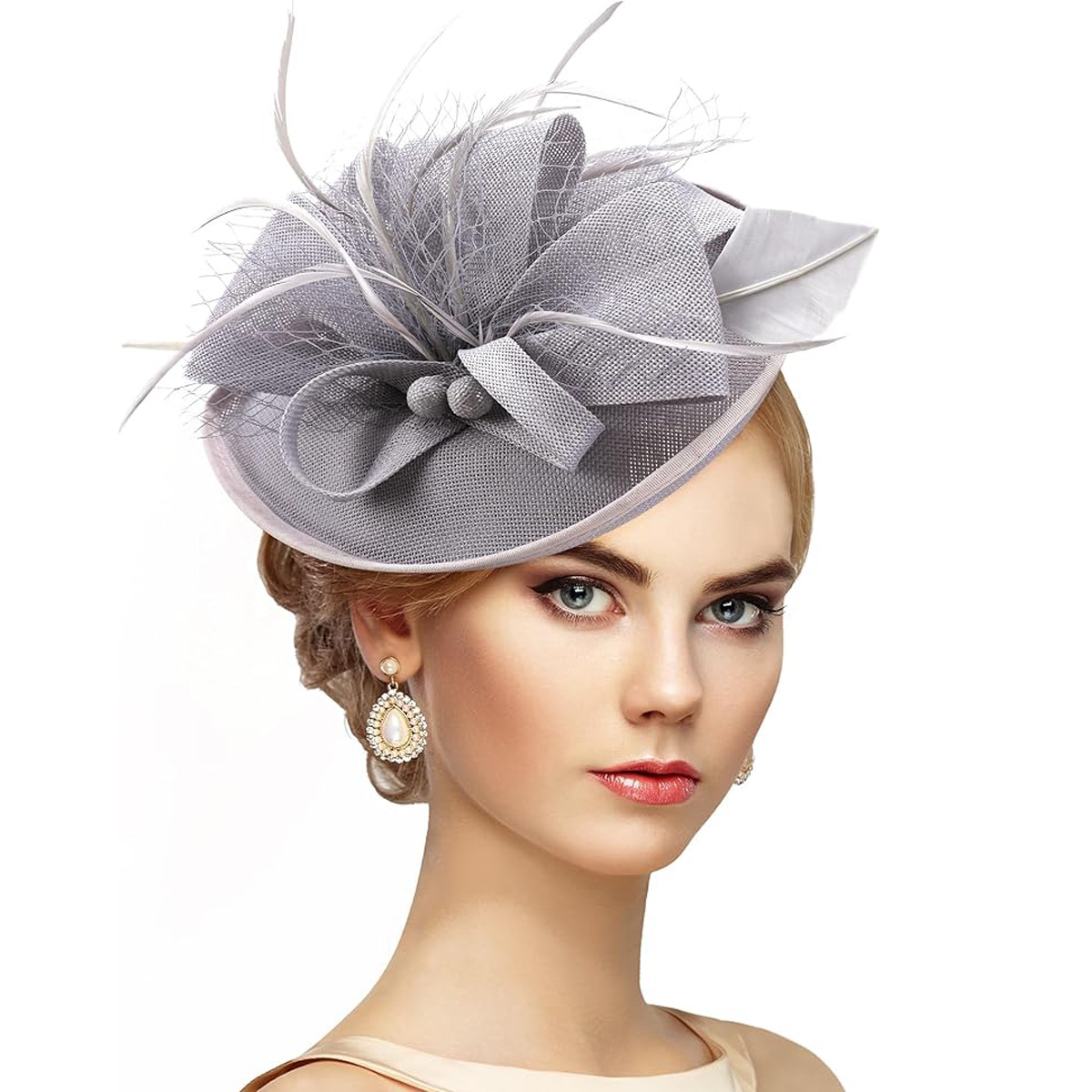 Retro Elegant Feather Headdress Horse Racing Festival Hat elevenforest