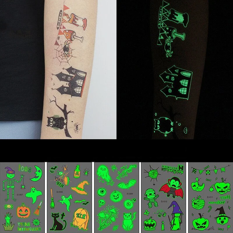 Halloween Day Kids Party Luminous Tattoo Sticker