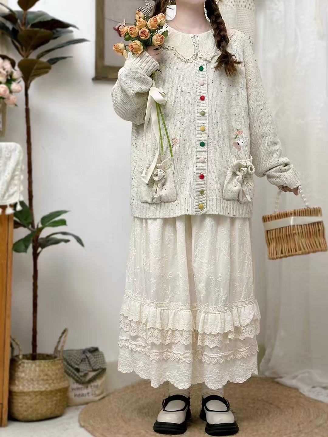 Chicfifth Sweater Women Winter Long Sleeve High Quality Autumn Vintage Top Knitted Cardigan