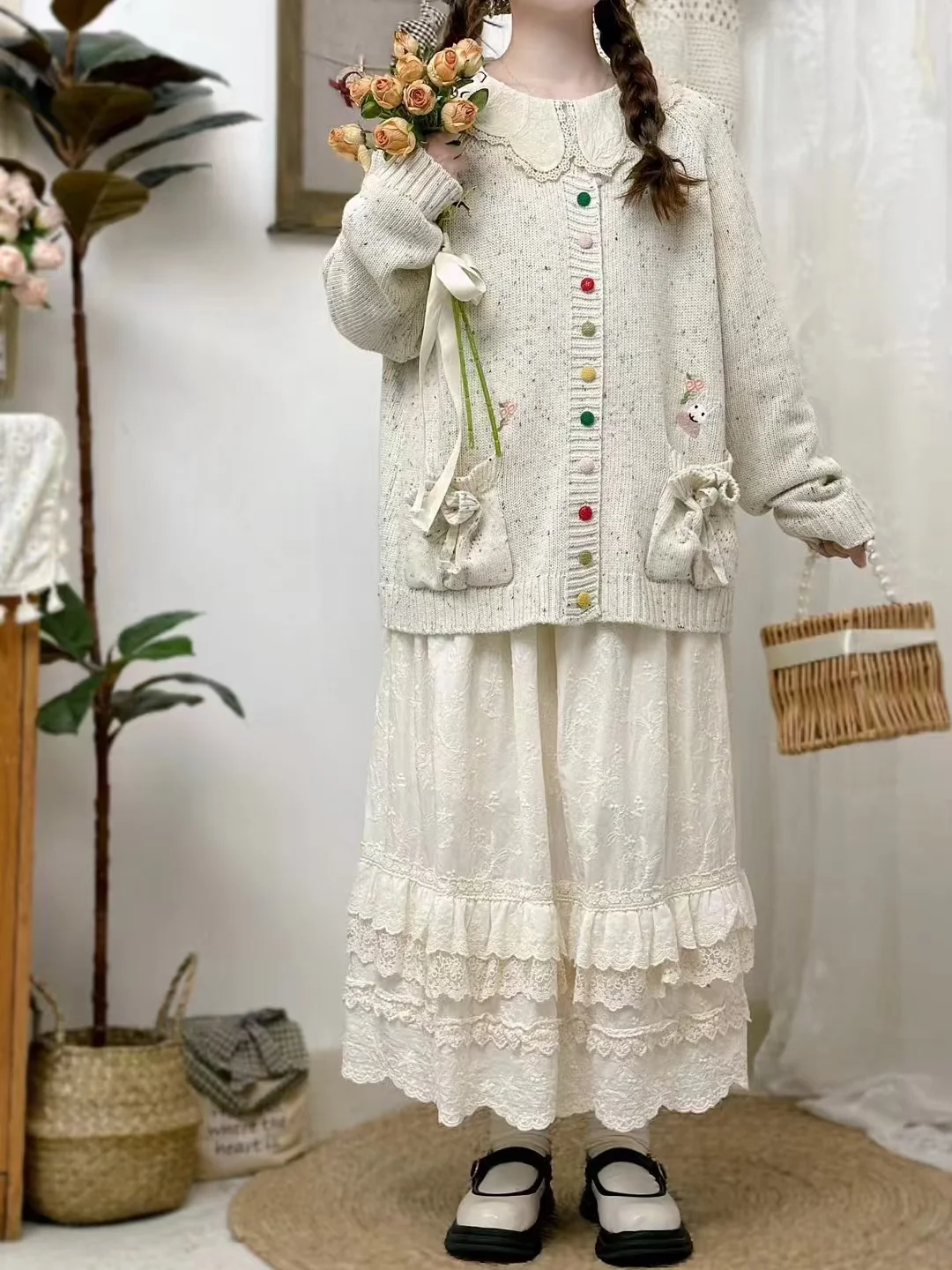 Chicfifth Sweater Women Winter Long Sleeve High Quality Autumn Vintage Top Knitted Cardigan