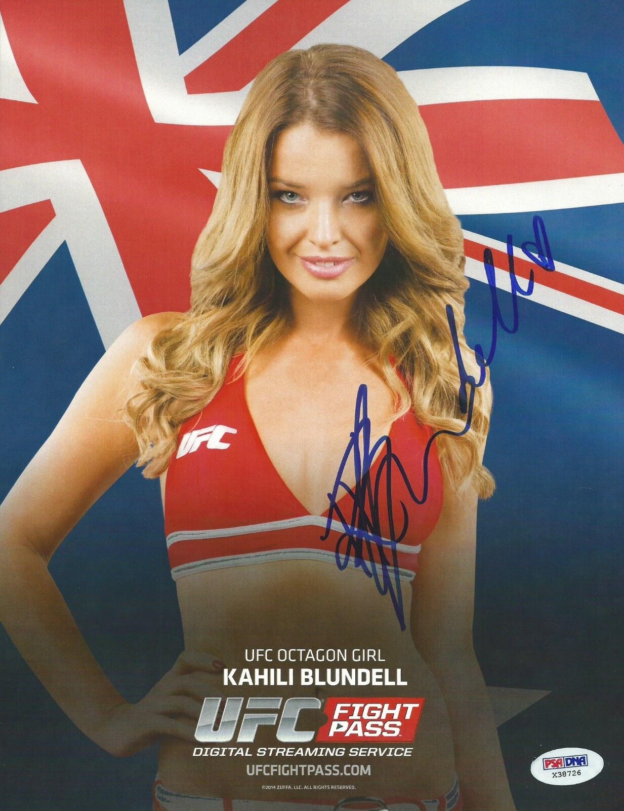 Kahili Blundell Signed UFC 8x10 Photo Poster painting PSA/DNA COA 2014 Promo Picture Autograph