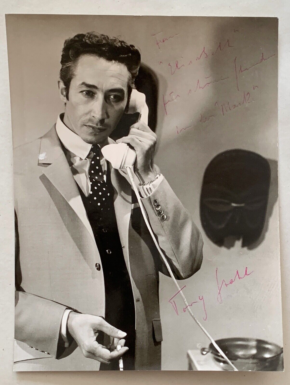 Tony Steel Rares Original Autograph Vintage Box Film Photo Poster painting Signed (TV-572 +