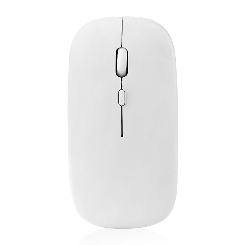 

W8 2.4G Wireless Rechargeable Thin Silent Mouse 1600DPI 4 Keys Optical Mice, White, 501 Original