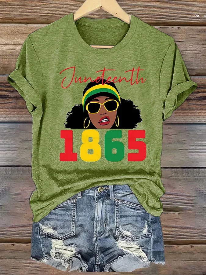 Women's Juneteenth 1865 Print Short Sleeve T-Shirt 
