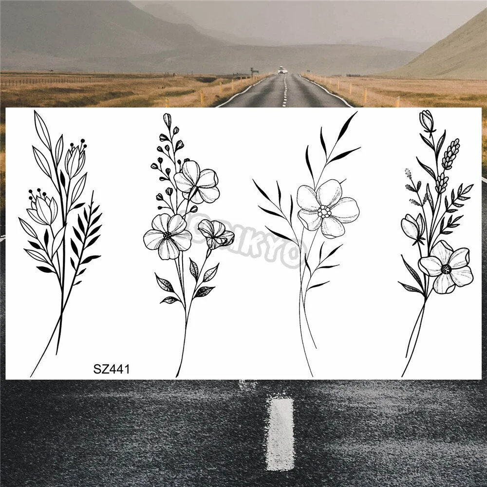 Minimalist Polar Bear Small Temporary Tattoos For Women Men Realistic Dandelion Hummingbird Fake Tattoo Sticker Forearm Tatoos