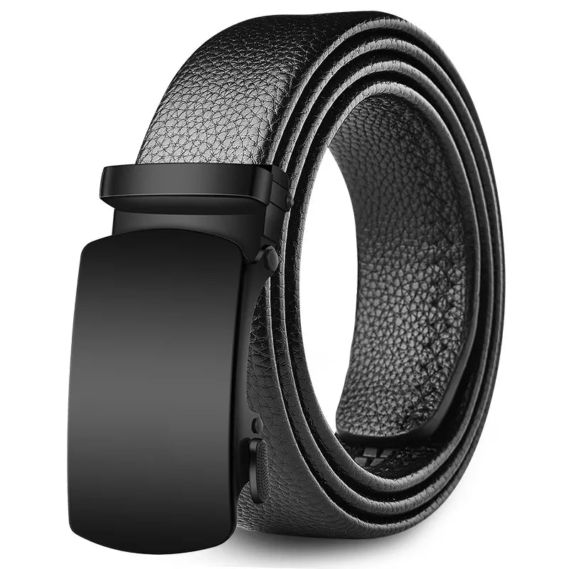 Direct Belt Men’s Youth Business Soft Leather 3.5 Automatic Buckle Black Belt Running Jianghu Goods Source