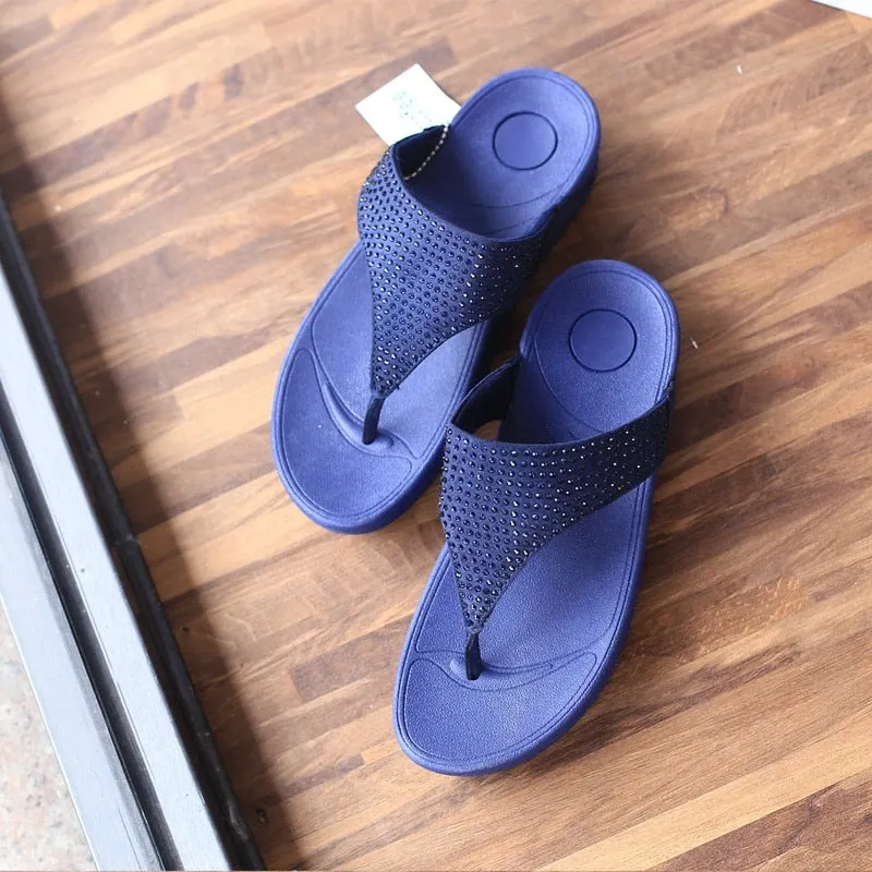 2021 Summer Women Flip Flops Casual Beach Sandals Indoor Bathroom Slippers Women Platform Shoes Comfortable Soft Sole Slippers