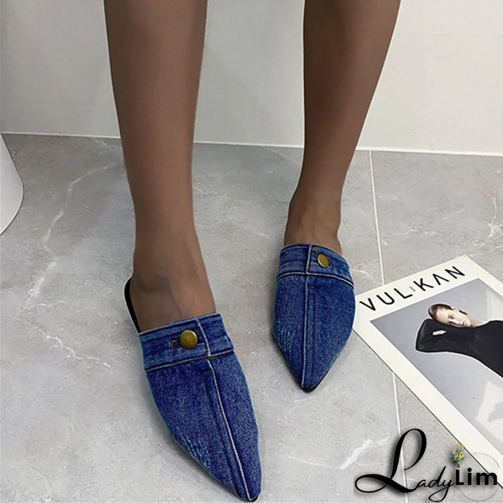 Deep Blue Fashion Casual Patchwork Pointed Comfortable Shoes