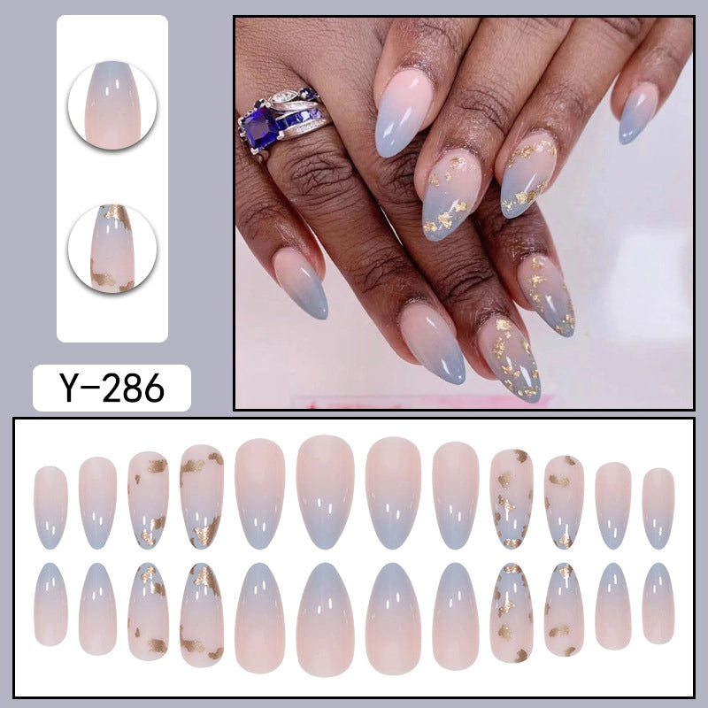 Sweet Color Block Heart Shape ABS Press-on Nails 1 Set