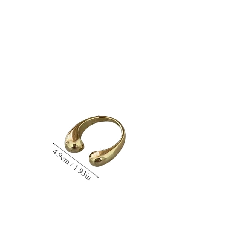 Minimalist Solid Color Alloy Plating 18K Gold Plated Women’s Open Rings
