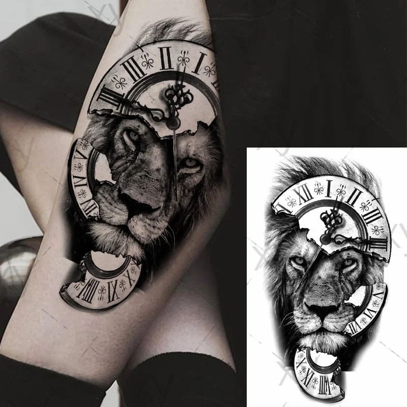 Waterproof Temporary Tattoo Sticker Wolf Forest Moon Tree Bear Animal Fake Tatoo Flash Tatto Arm Leg Body Art for Women Men