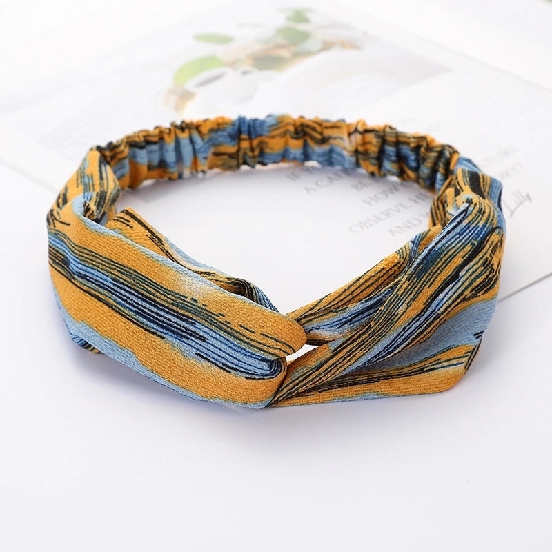 Women’s Lady Polka Dots Flower Cloth Hair Band