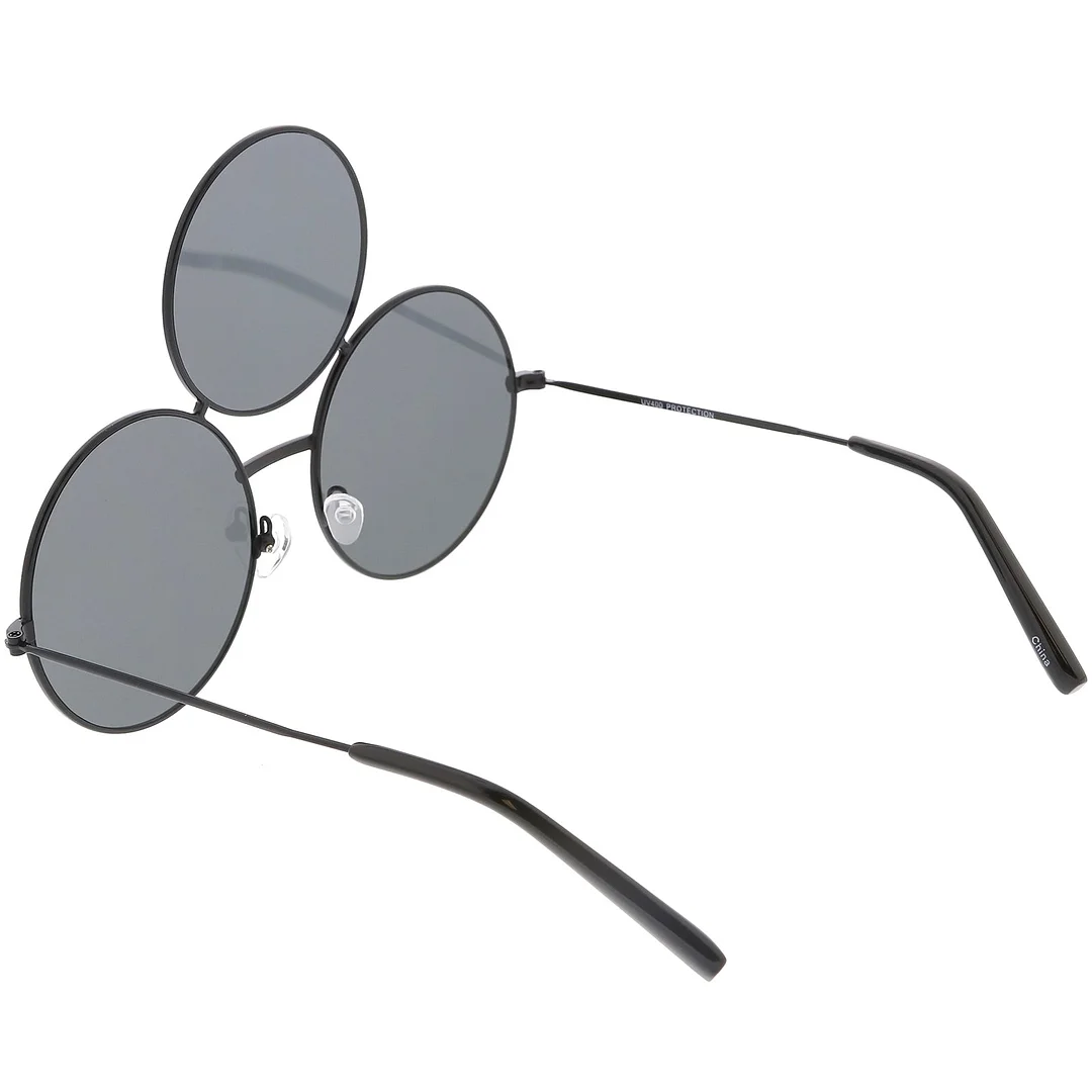 Oversize Circle Third Eye glasses Slim Arms 56mm