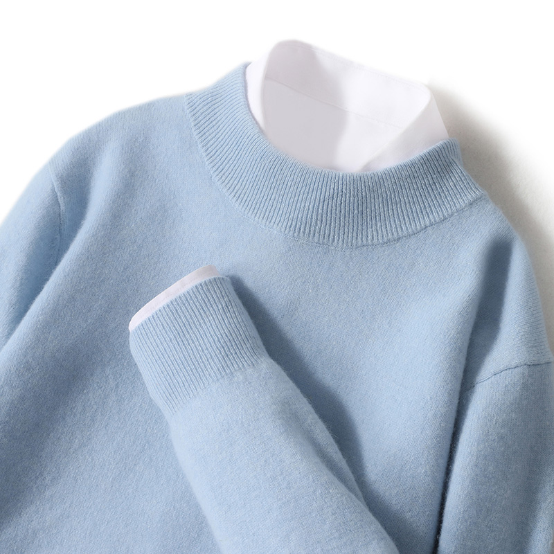 Croprotate swag outfits men Men's Half High Collar 100% Pure Wool Sweater Men's Casual Outdoor Jacket Loose Large Size Knitted Pullovers Long Sleeve Tops