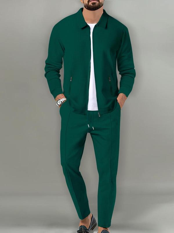 KZZ Sporty Two-piece Set Men's Plain Zip Up Jacket & Drawstring Waist Pants Tracksuit Set, Men's Sportswear for Gym Workout Running, Casual Gym Wear, Tracksuit Outfit, Athletic Tracksuit, Casual Activewear, Gym Clothes Setļ¼FallFreshness KZZ Sporty Two-piece Set Men's Plain Zip Up Jacket & Drawstring Waist Pants Tracksuit Set, Men's Sportswear for Gym Workout Running, Casual Gym Wear, Tracksuit Outfit, Athletic Tracksuit, Casual Activewear, Gym Clothes Setļ¼FallFreshness