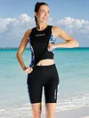 2mm Neoprene Sleeveless Vest/Shorts Women Wet Suit Top & Shorts for Surfing Cold