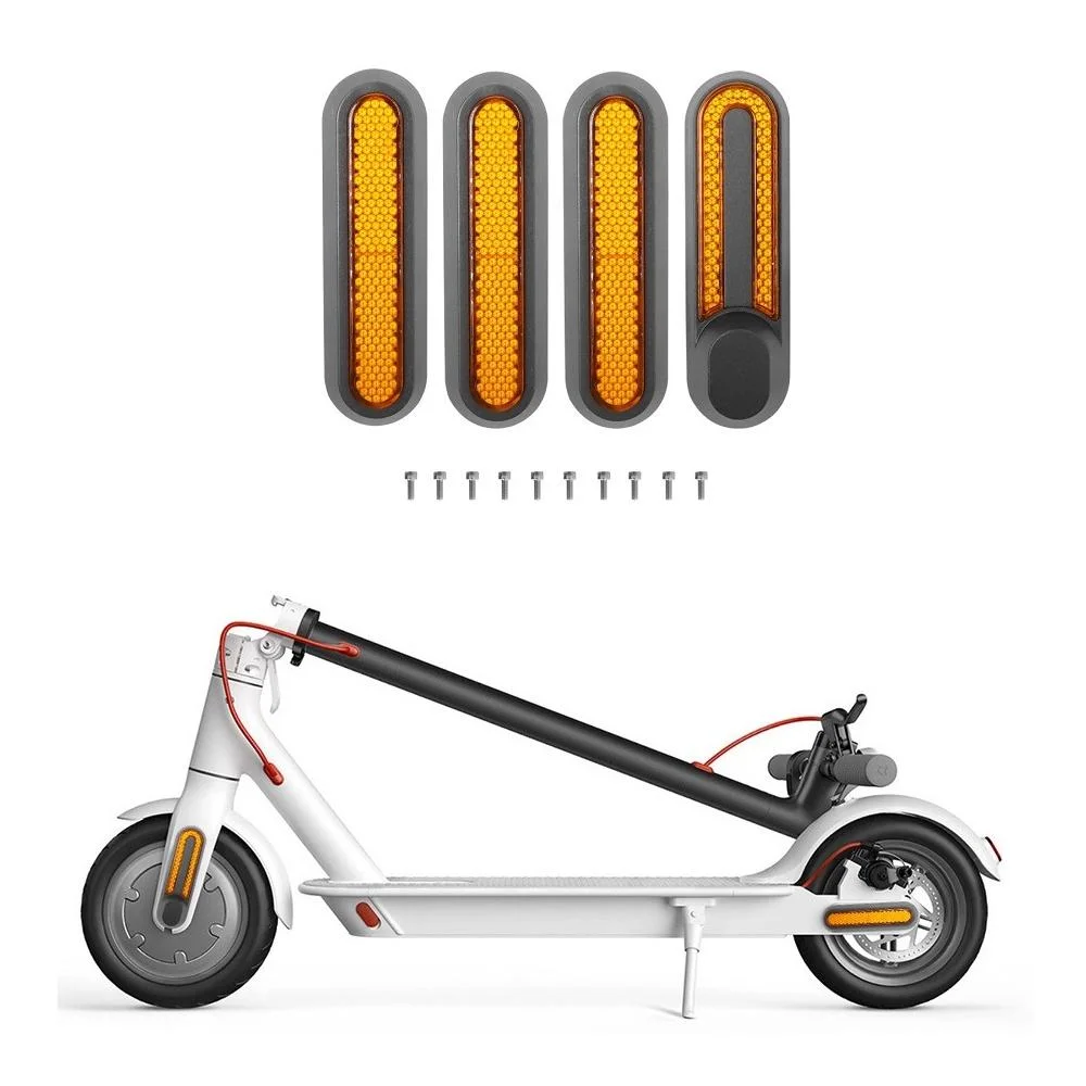 Electric Scooter Wheel Four-way Side Decorative Cover With Reflective Strips & Screws For Xiaomi Mijia 1S / Pro 2