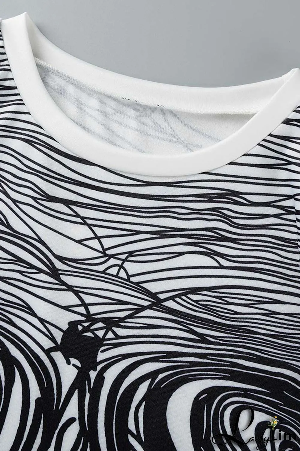 Black Sexy Print Patchwork O Neck One Step Skirt Dresses