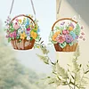2Pcs Diamond Painting Flower Basket Diamond Art Pendant Wall Decor