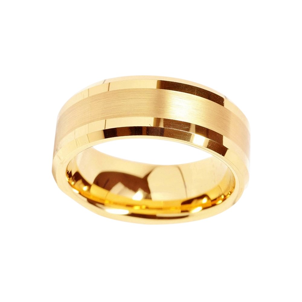 8mm Tungsten Carbide Ring 14K Gold Infinity Wedding Band Engagement Bridal Rings Men