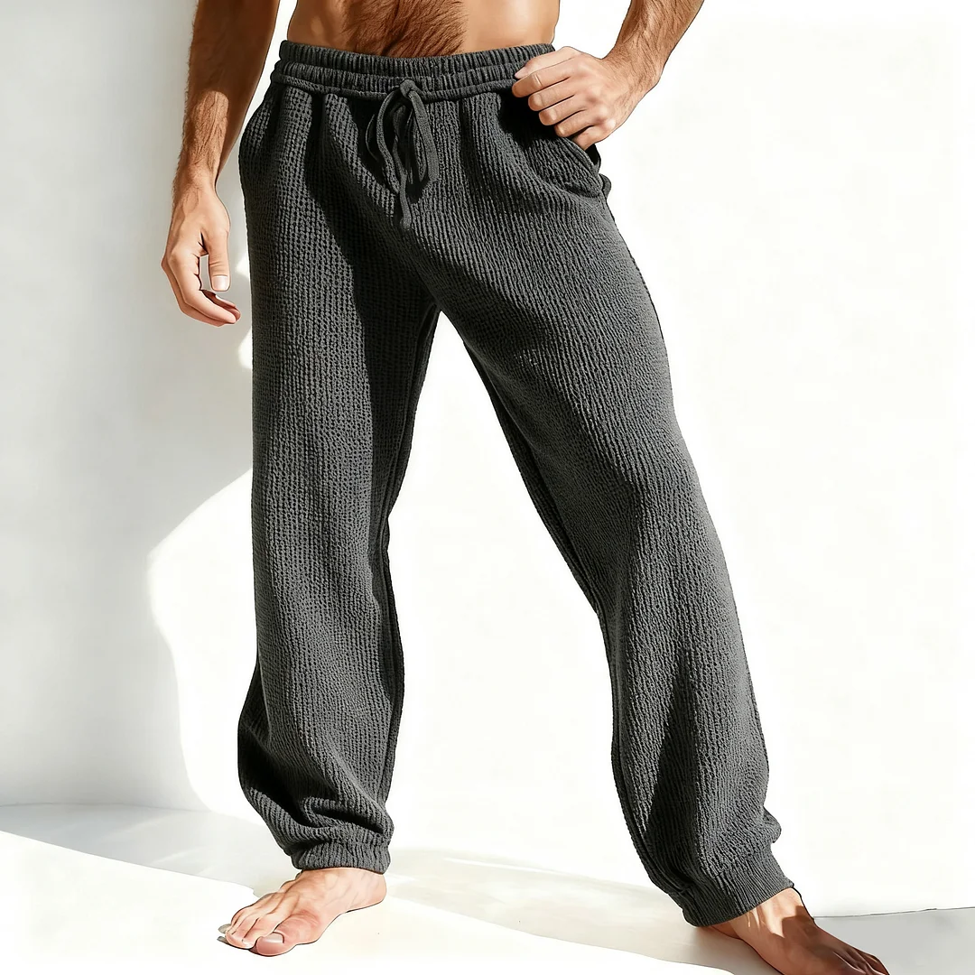 Men's Autumn And Winter Sports Casual Knitted Waffle Trousers-inspireuse