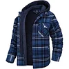 Autumn and Winter Thick Cotton-padded Plaid Long-sleeved Loose Hooded Men's Jacket