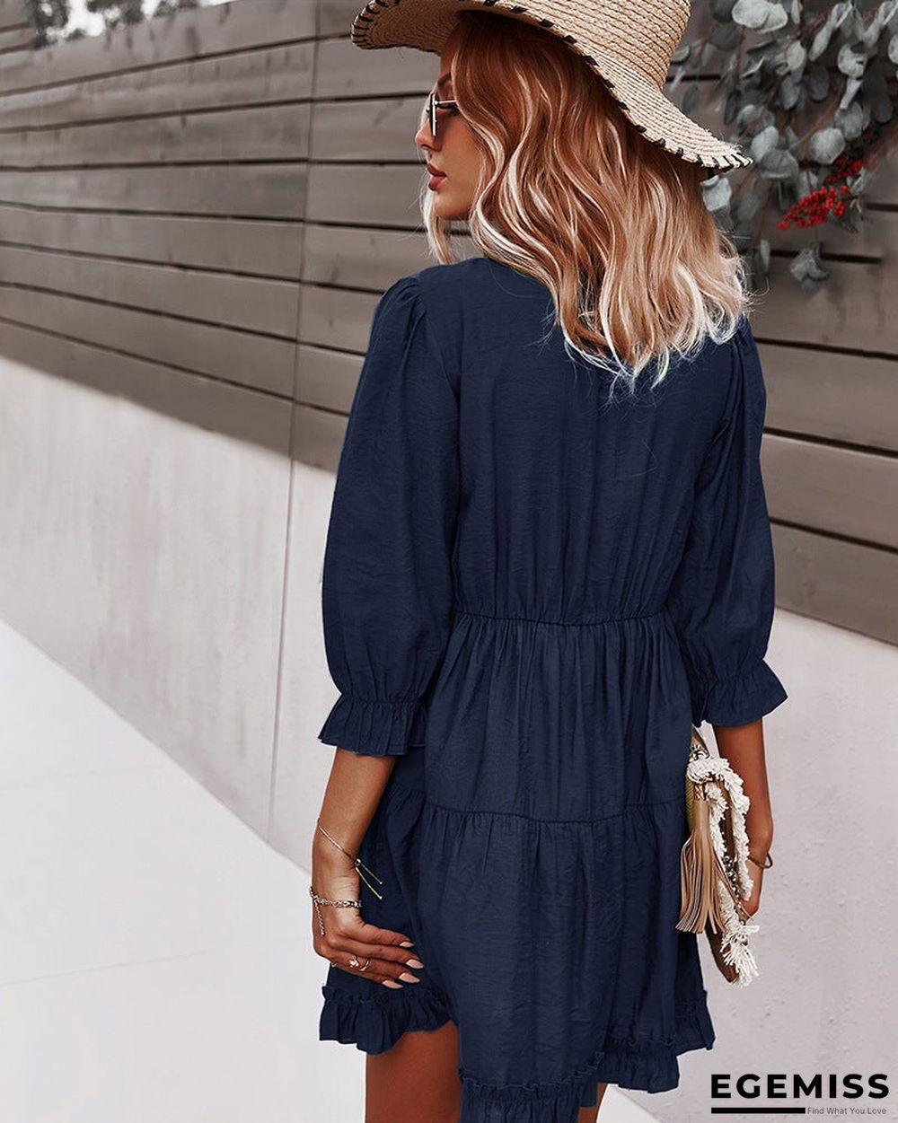 V-neck Sexy Dress Casual Holiday Style | EGEMISS