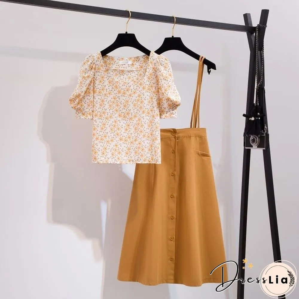 Sweet Floral Tee+Cami Dress P15765
