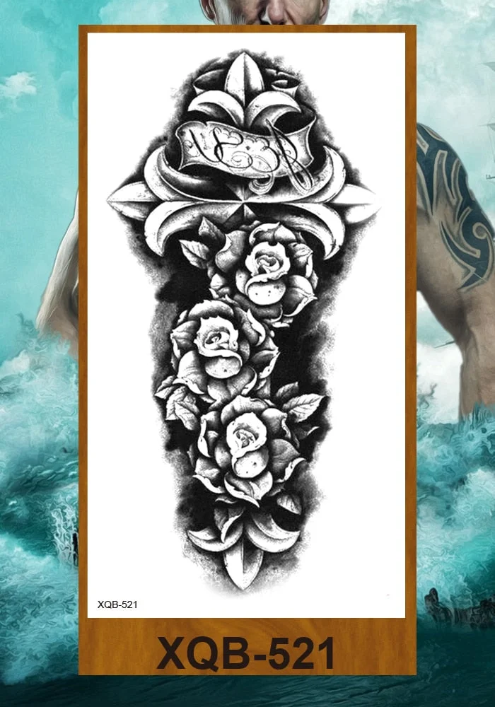 Temporary Tattoos Stickers Woman Arm Neck Chest Fake Tattos Girl Flower Cute Fox Mask Pussy Cat Body Makeup Waterproof Serpenti