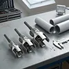 Pipe Threader Set with Sealing Tape& Gloves Internal & External Pipe Threading Tool for 1/2 & 3/4 & 1in PVC/Plastic Water Pipe Repair