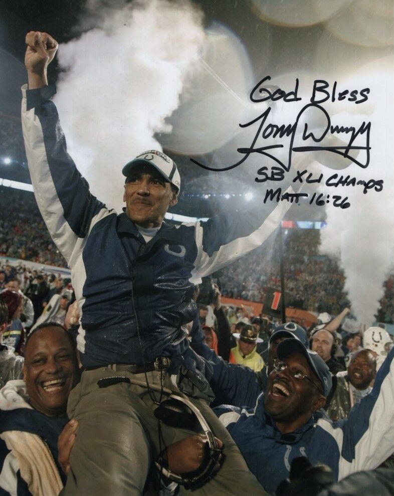 TONY DUNGY signed autographed NFL INDIANAPOLIS COLTS Photo Poster painting