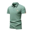 Men's New Retro Business Casual Ice Silk POLO Shirt