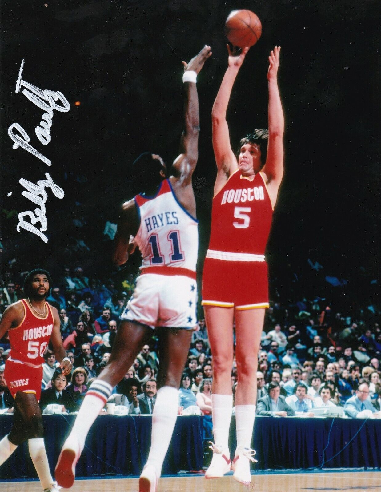 BILLY PAULTZ HOUSTON ROCKETS ACTION SIGNED 8x10